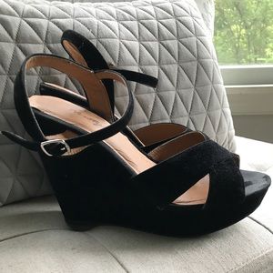 Black Wedge Sandals